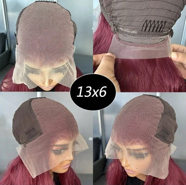 Burgundy Lace Front Wig - Human blend
